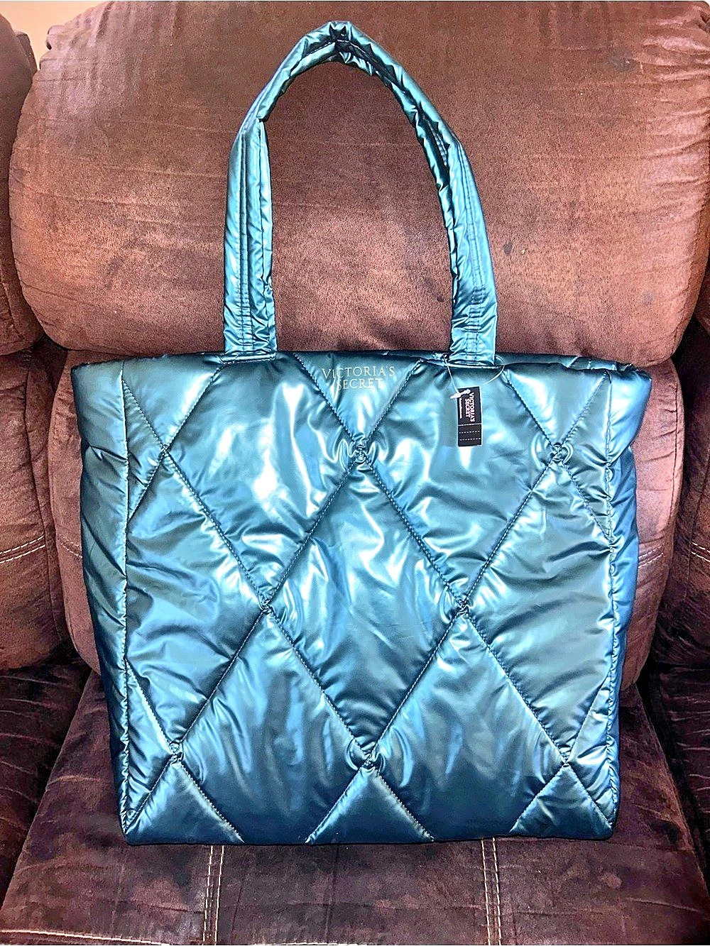 Victoria’s Secret Quilted Tote in Blue NWT